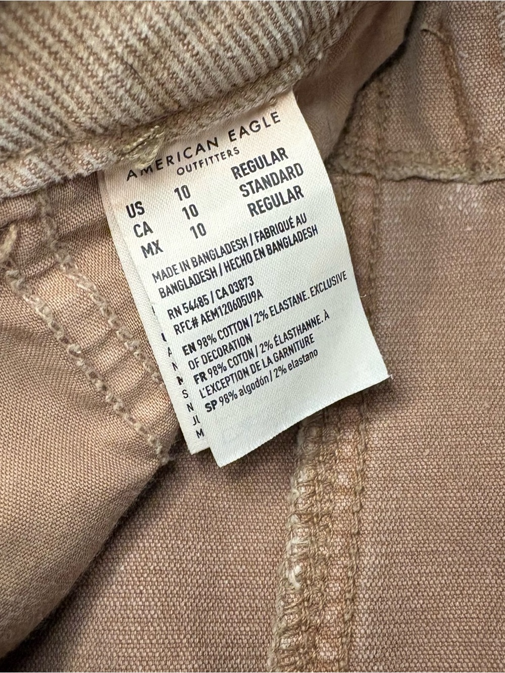 American Eagle Corduroy Mini Skirt Size 10 Brown Tan Y2K Fall - Picture 3 of 5